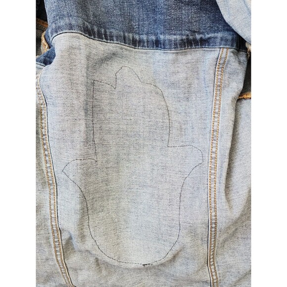 Sequin Hamsa Denim Jacket Size Large ARTICLES OF SOCIETY Hand Of Fatima - Picture 7 of 10